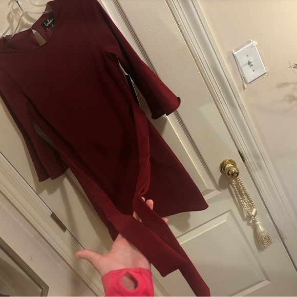 NWT Lulu's Last Love Song burgundy tie waist dress sz XS - Picture 8 of 12